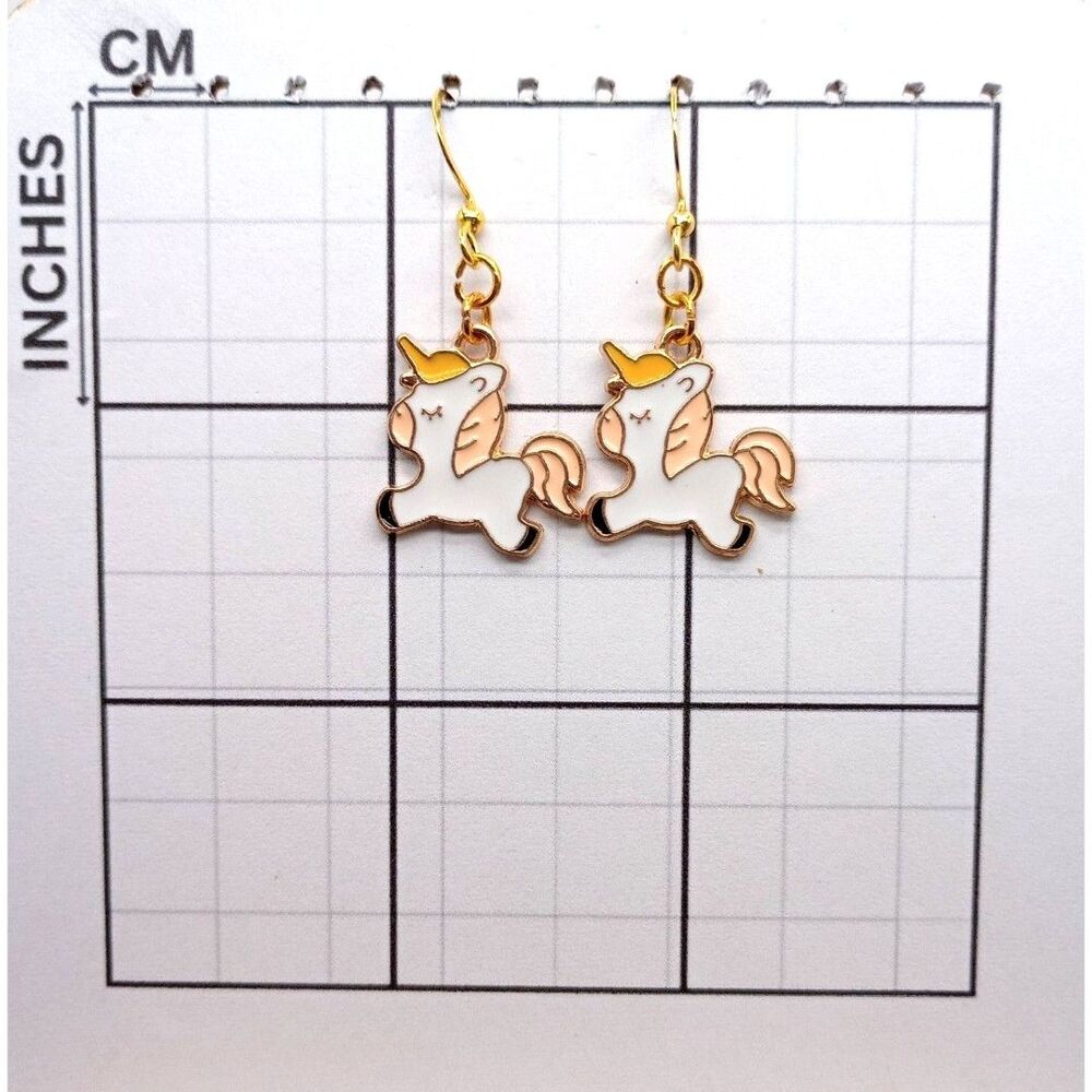 Pastel Unicorn Earrings Fashion Jewelry Dangle Earrings Animal Fantasy Horse - Picture 3 of 4